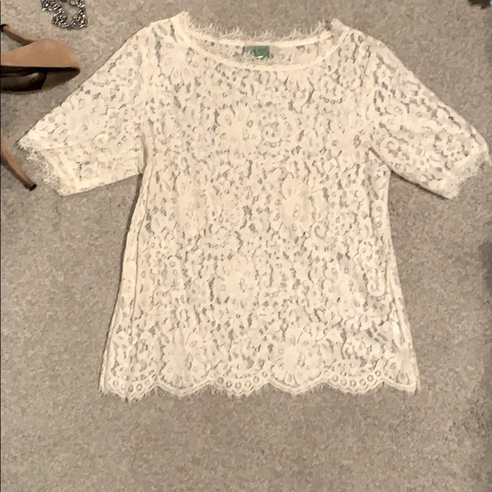 Cream lace top